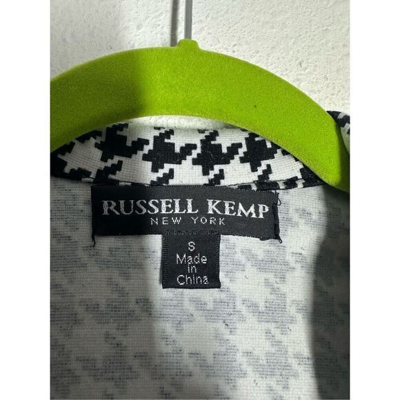 Russel Kemp Houndstooth Blazer Suit Jacket Black White Size S - Picture 3 of 9